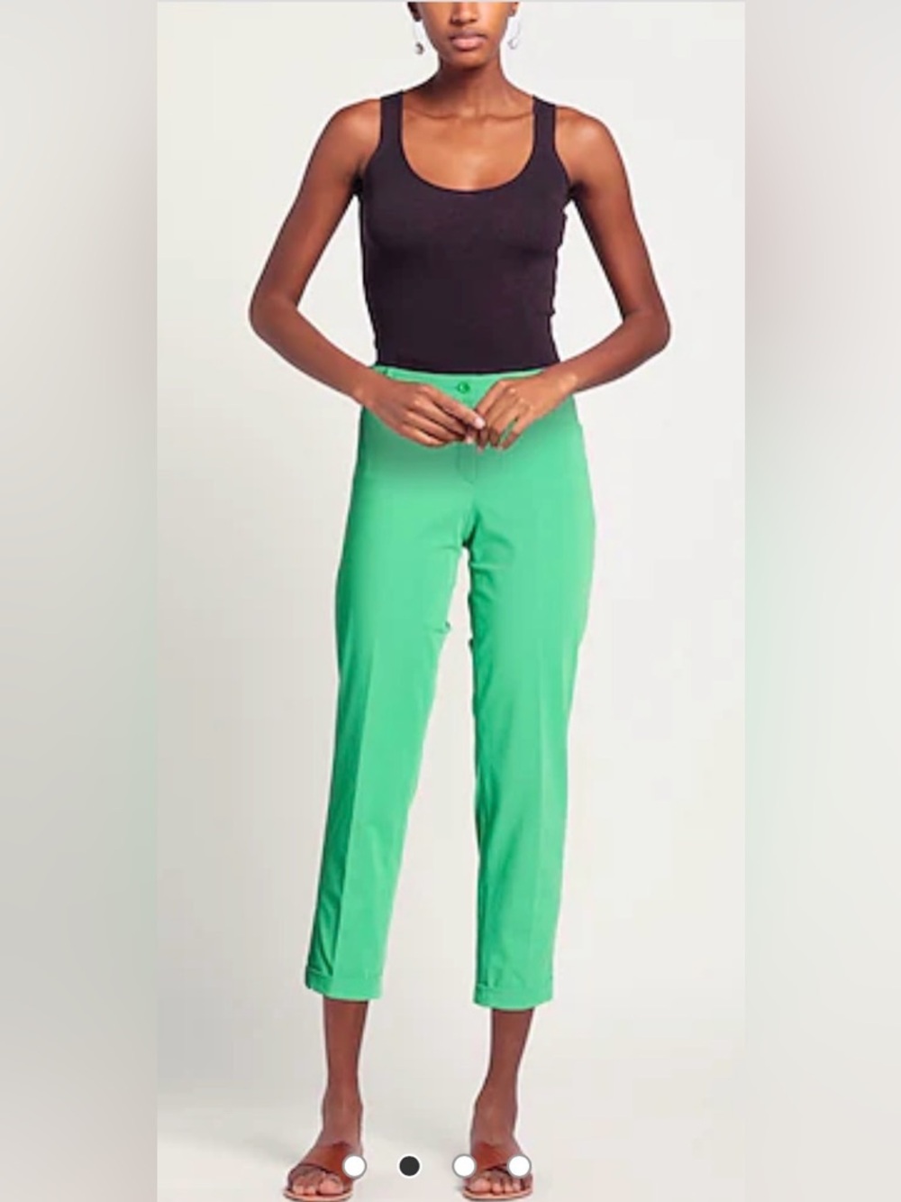 RAFFAELLO ROSSI Women’s Dora Cropped Green Trousers Size 6 US (34 DE)